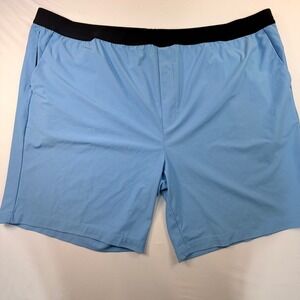 Society of One DXL Mens 4XL Blue Performance Shorts Big Tall Zip Pockets 9"